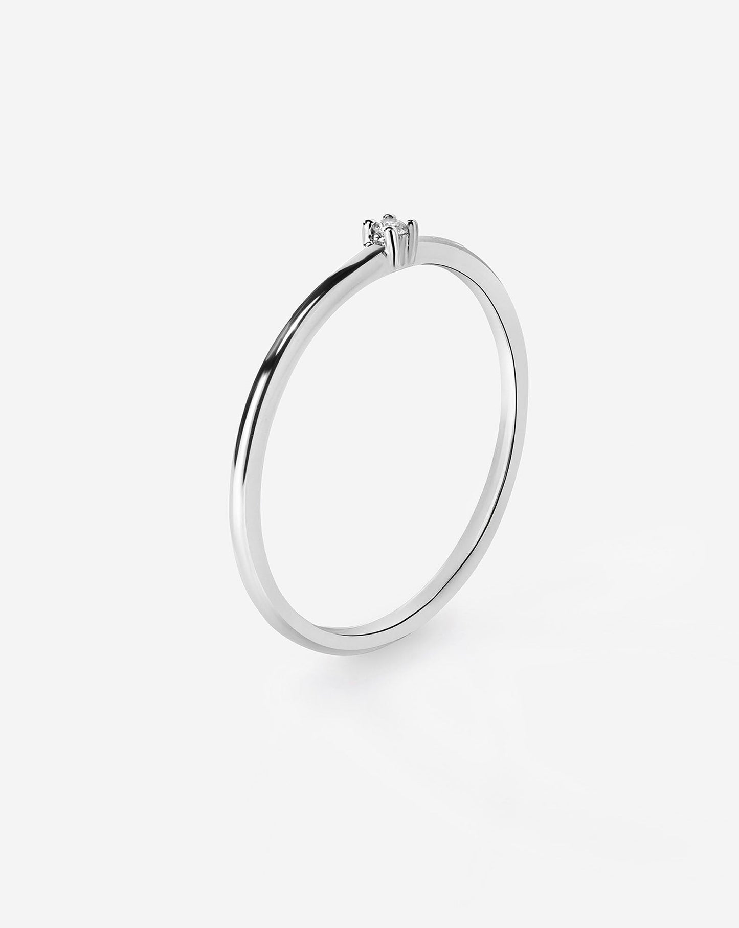 Petite Single Round Diamond Ring