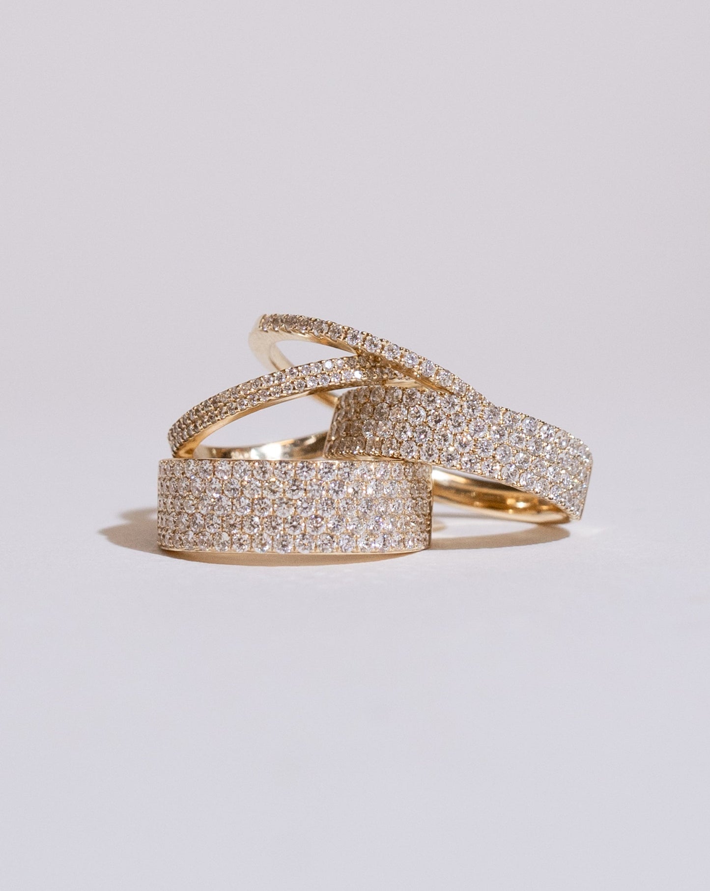Double Row Stackable Pavé Ring