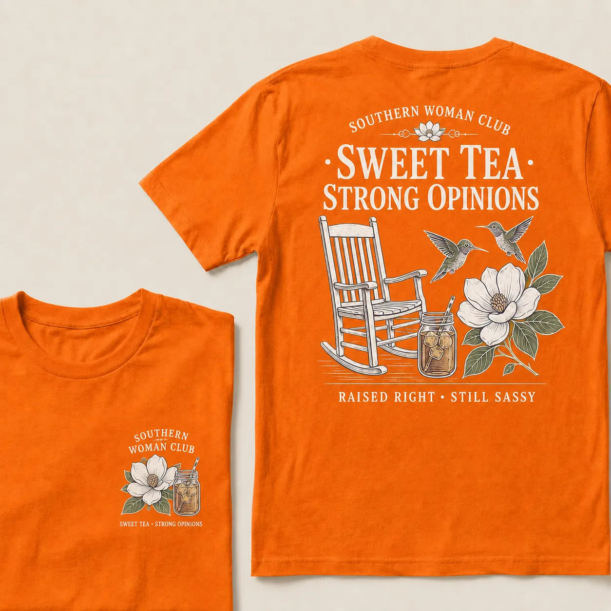 Southern Woman Club Sweet Tea Strong Opinions T-Shirt – Vintage Magnolia Graphic Tee For Southern Women