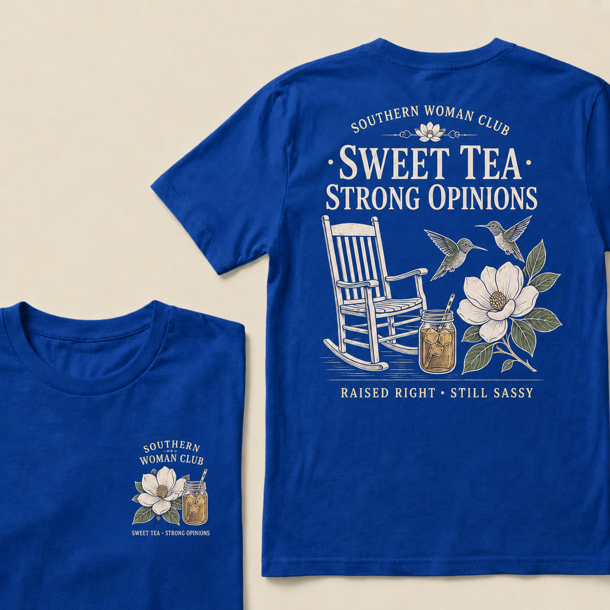 Southern Woman Club Sweet Tea Strong Opinions T-Shirt – Vintage Magnolia Graphic Tee For Southern Women