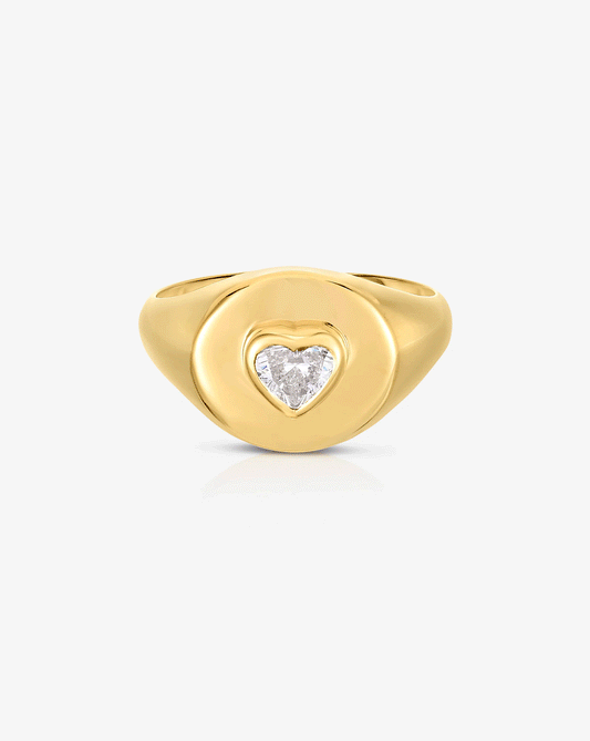 Diamond Signet Pinky Ring