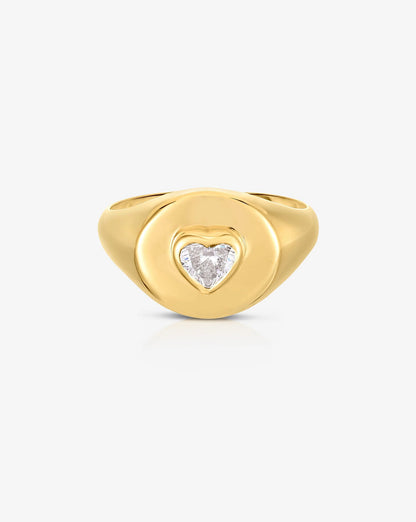 Diamond Signet Pinky Ring