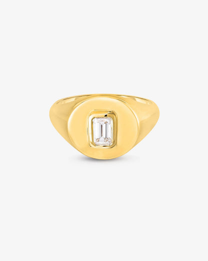 Diamond Signet Pinky Ring