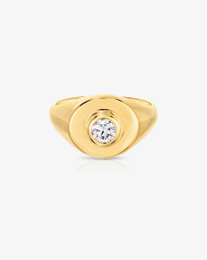 Diamond Signet Pinky Ring