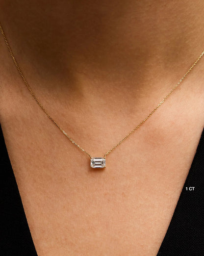 Emerald Lab Diamond Necklace