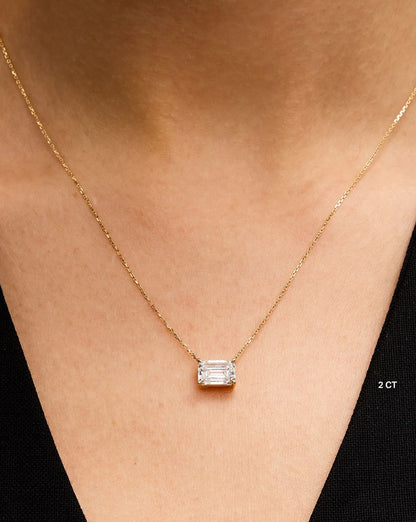 Emerald Lab Diamond Necklace