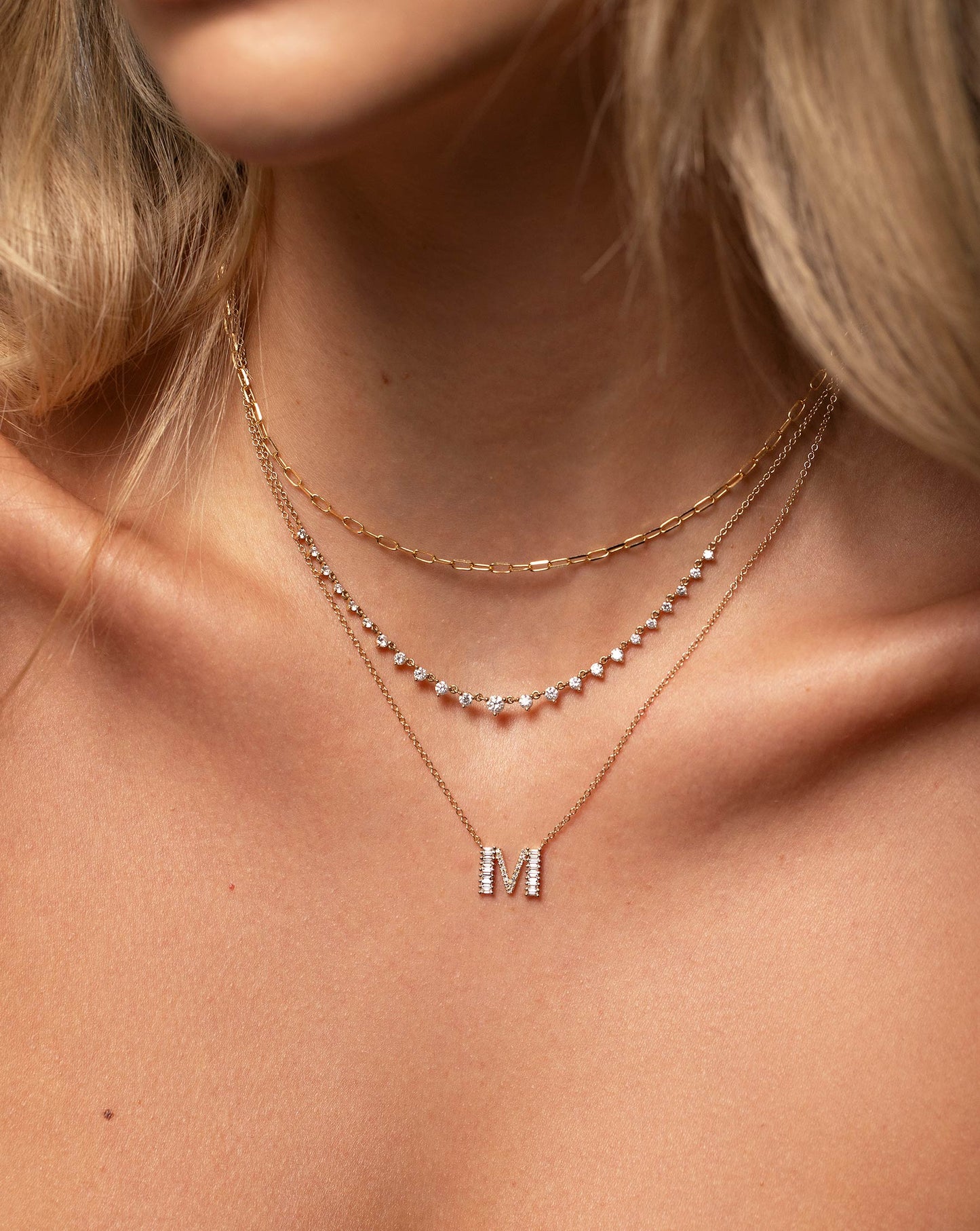 Graduated Lab Diamond Layering Necklace