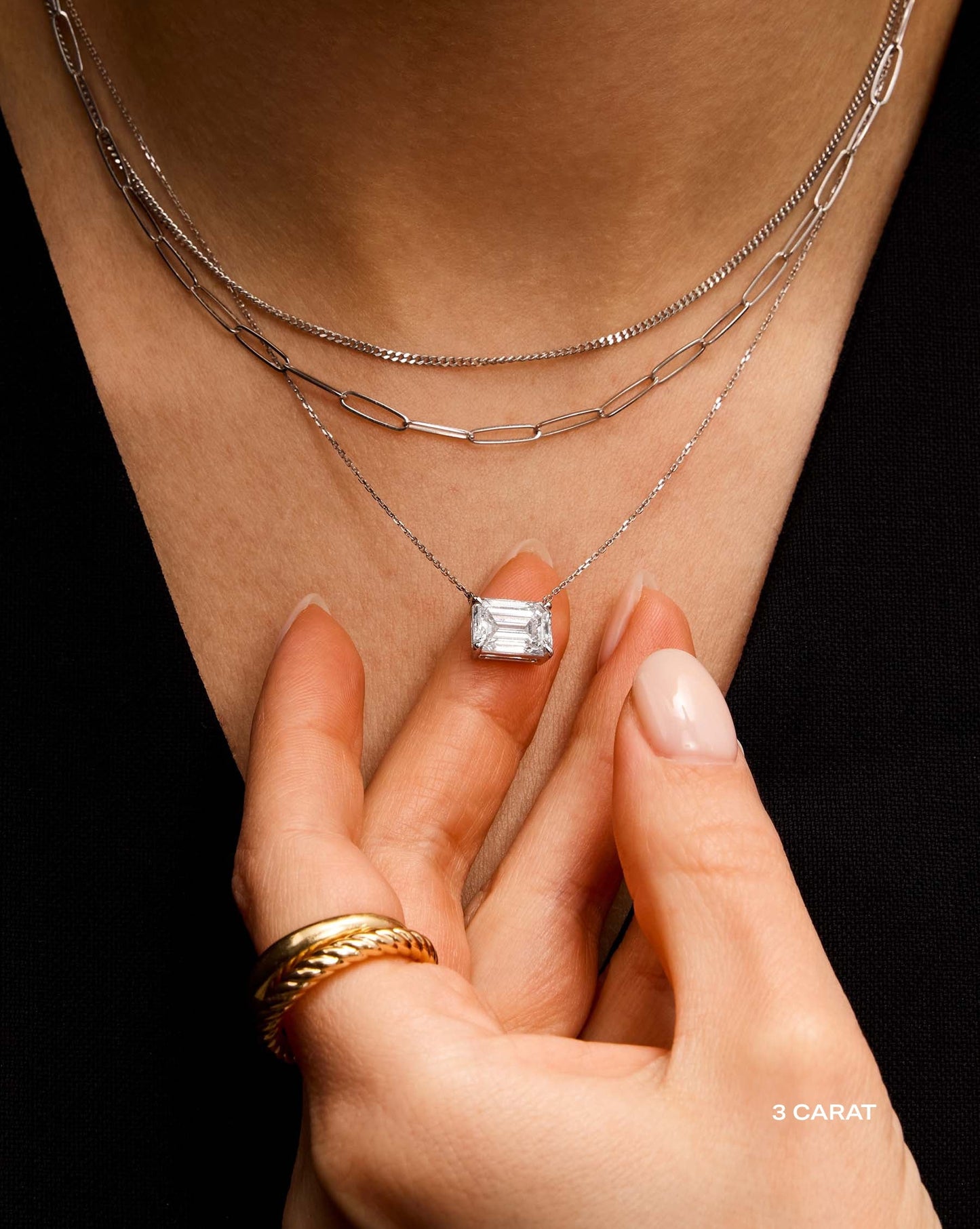 Emerald Lab Diamond Necklace