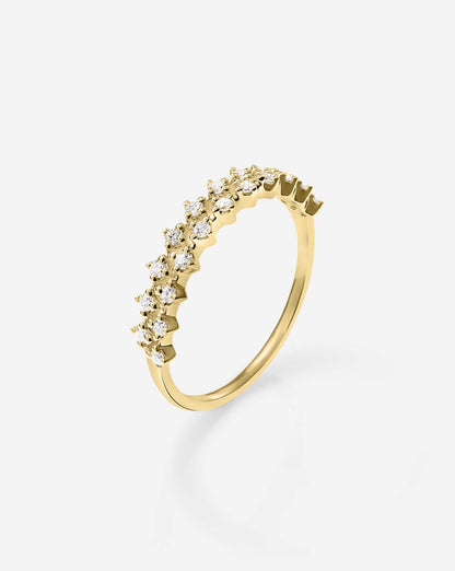 Diamond Station Double Row Ring