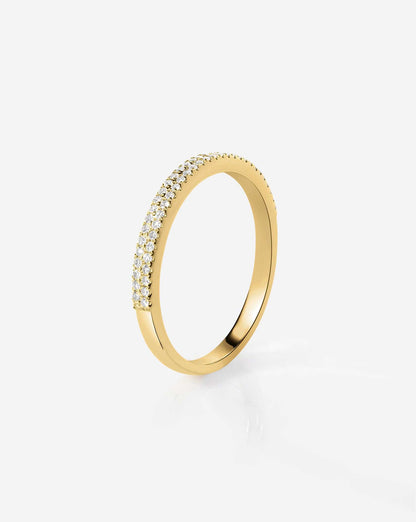 Double Row Stackable Pavé Ring