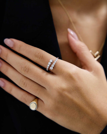 Graduated Diamond Wrap Ring