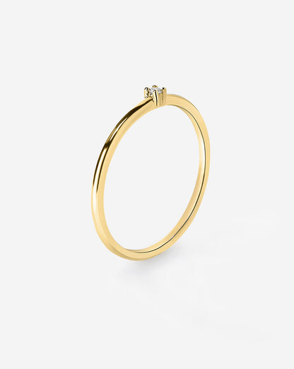 Petite Single Round Diamond Ring