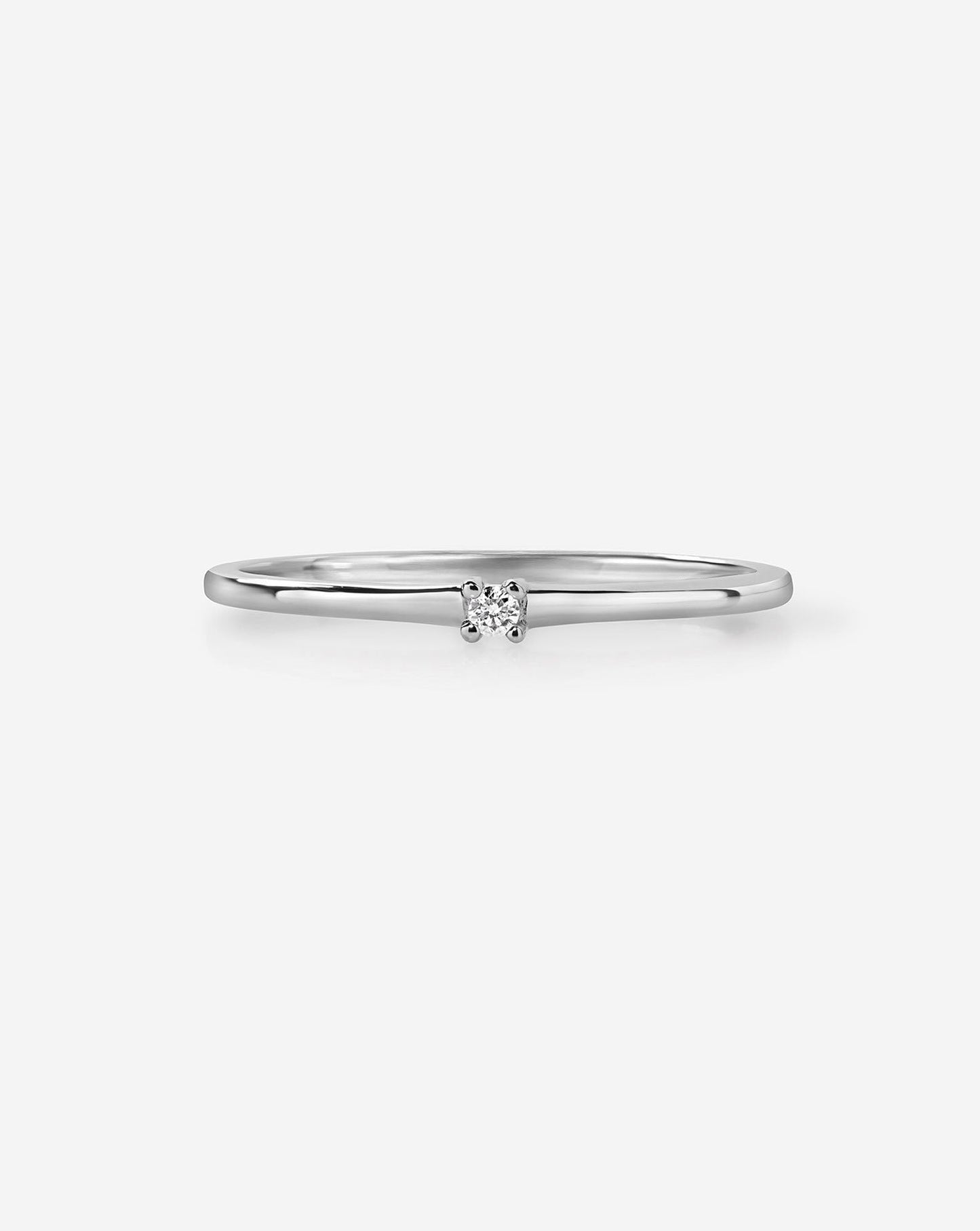 Petite Single Round Diamond Ring