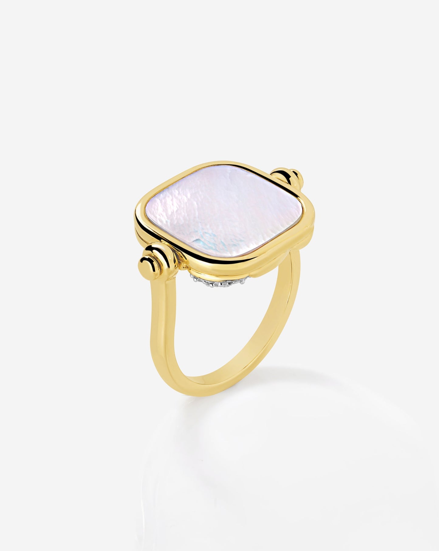 Swivel Pearl and Pavé Ring