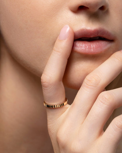 Fluted Gold Stackable Ring