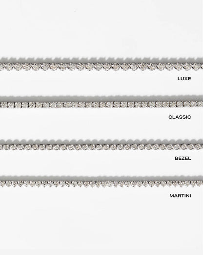 Graduated Bezel Diamond Tennis Necklace