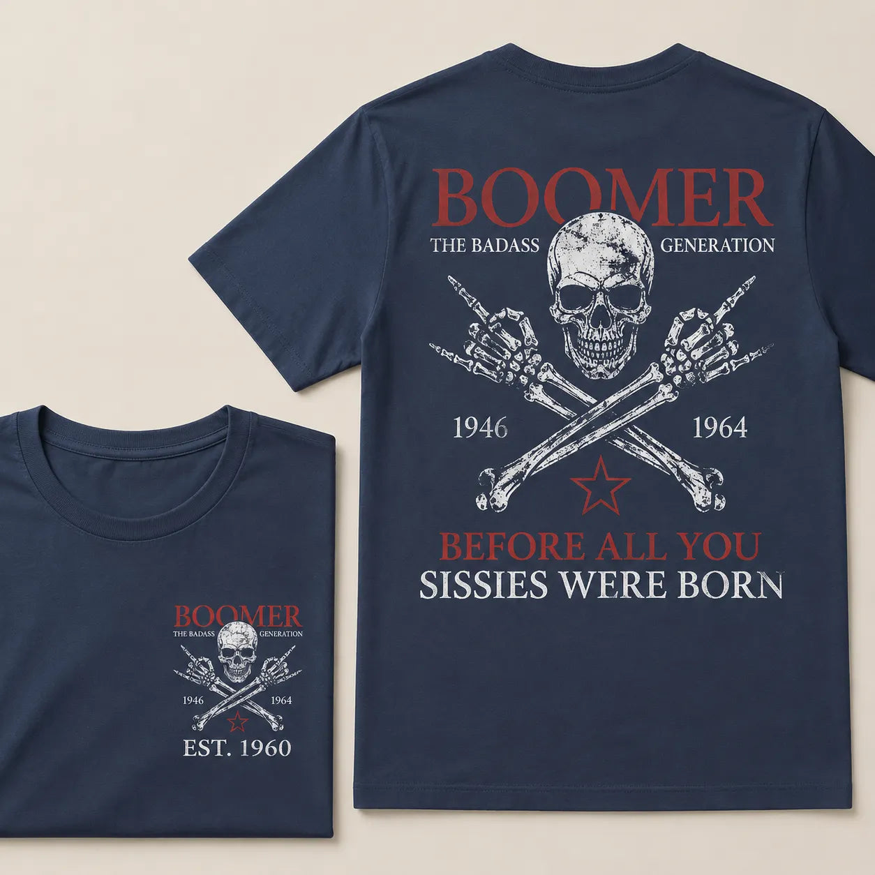 BOOMER Custom Year Shirt — EST. [YOUR YEAR] | The Badass Generation Before All You Sissies Were Born