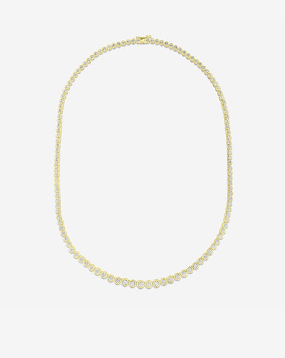 Graduated Bezel Diamond Tennis Necklace