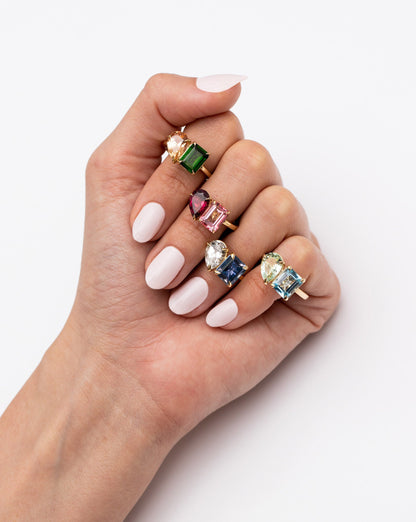 Toi et Moi Personalized Gemstone Ring